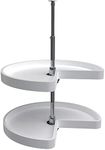Rev-A-Shelf 24 in White Polymer Kidney Lazy Susans 2-Shelf