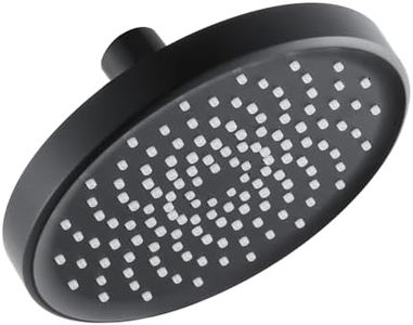 ALEASHA High Pressure Rain Shower Head, 6 Inch 1.8GPM Fixed Luxury Bathroom Showerhead, Adjustable Angles, Anti-Clogging Silicone Nozzles (Matte Black)