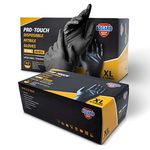 Black Nitrile Gloves, 6 MIL, Asguard Premium Quality Disposable Gloves by Nixxie Trades Sense, Powder Free, Non-Sterile, Textured Gloves (Large)