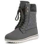 Womens Quilted Short Snow Winter Faux Fur Warm Durable Waterproof Boots - 8 - GRE41 AYC0529