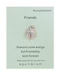 equilibrium Friends - Friendship Lasts Pin Badge Studded Leaf Rose Gold Plated Gift