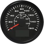 ELING Universal GPS Speedometer Gauge 160MPH 220KM/H Trip Counter Odometer for Car Racing Motorcycle 85mm 9-32V