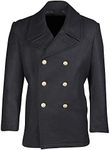 GERMAN ARMY STYLE CLASSIC BW MARINE COLANI PEA COAT MENS PEACOAT NAVY BLUE, SIZE XL