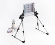 Krevia Tabletop Adjustable Tablet Stand | Aluminum Universal Portable Lazy Bed Floor Desk Tripod Foldable Desktop Mount for IPhone iPad Kindle Galaxy Tab Support for Bed | Sofa | Bedroom | Kitchen