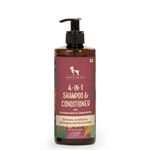 HUFT 4-in-1 Shampoo & Conditioner for Dogs (Over 12 Weeks) - Honeysuckle & Chamomile - 500ml | Pet Shampoo for Labrador, German Shepherd & Pomeranian | for All Breeds| Hydrating & Tick Care