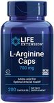 Life Extension L-Arginine Caps - L-Arginine Supplement for Men and Women with Vitamin C - for Immune System Support and Cardiovascular Health -700 mg – Gluten-Free, Non-GMO – 200 Capsules