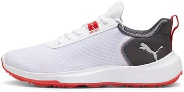 PUMA Herren Fusion Crush Sport Golf Shoe, White-Dark Coal, 44.5 EU