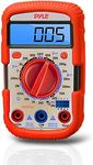 Pyle PDMT28 Digital Backlit LCD Multimeter, AC, DC, Volt, Current, Resistance, Transistor and Range with Protective Rubber Case