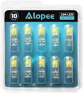 Alopee T10 Led Bulb White 6500K Replacement for T10 193 194 198 W5W 168 Led Bulb Automotive Interior Lights RV Camper Bulbs Under Cabinet Lights DC 12V Only Pack of 10