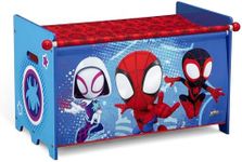 Delta Children Marvel Spidey and His Amazing Friends Toy Box with Retractable Fabric Top, Blue