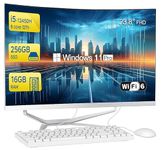 SZTPS 23.8" FHD All in One PC Desktop Computer,i5-12450H 8 core Processor,16 GB RAM,256 GB SSD,WiFi,Bluetooth WiredKeyboard & Mouse,Windows 11 Pro PC (Curved panel)