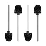 Ibergrif 4PCS Toilet Brushes Replacement, Stainless Steel Handle Toilet Brushes for Bathroom, with Strong Dense Bristles M34155