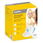 Medela Ultra-Breathable Nursing Pad | 120 Count, Highly Absorbent, Breathable and Discreet for Comfortable Wear