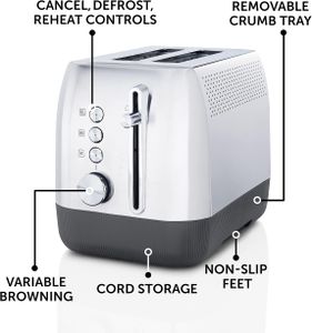 Breville Edge 2-Slice Toaster – Brushed Stainless Steel, Deep Chassis