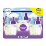 Febreze Plug In Air Freshener Scented Oil Refill, Odor Eliminator, Lavender, 3 Count