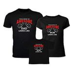 TheYaYaCafe Awesome Matching Family T-Shirts for Mom, Dad and Son Set of 3 - Black -Men XL - Women M- Prince 15-16 Years