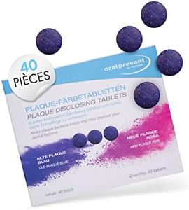 ORAL PREVENT Comprimés de coloration de la plaque - Comprimés de coloration dentaire pour enfants/adultes - Comprimés à mâcher Plaque - Colorer la plaque dentaire - Sans érythrosine - 40 pièces