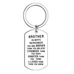 BESPMOSP Inspirational Gifts You are Braver Than You Believe Brother Gifts from Sister Brother Keyring Brother Keychain Brother Graduation Gifts Birthday Gifts for Brother Present