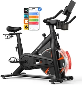 MERACH Exercise Bike, Stationary Bikes for Home, Magnetic Indoor Cycling Bike with Self-developed APP, 330lbs Capacity & Comfortable Seat Cushion & Tablet Mount for Weight Loss Gym Cardio