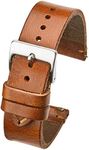 Hand Made Genuine Vintage Leather Watch Strap with Quick Release Steel Spring Bars - Tan - 18mm (fits Wrist Size 6 1/4 inch to 8 inch)