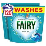 Fairy Non Bio All-in-1 PODS Laundry Detergent Washing Liquid Tablets/Capsules, 120 Washes (60x2), For Sensitive Skin
