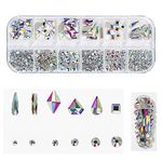 S.A.V.I 1PC. Nail Art Rhinestones Decorations Palette DIY Nail Art Accessories For Manicure (#1- Big Mix Designs Stones)