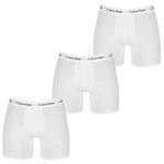 Calvin Klein Men's 3-Pack Cotton Stretch Boxer Brief, White, Small