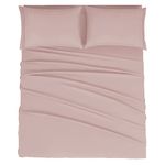 Mejoroom Queen Size Sheet Set - Hotel Luxury 1800 Bedding Sheets & Pillowcases - Deep Pocket Fitted Sheet, Soft, Breathable, Wrinkle & Fade Resistant - 4 Piece (Queen, Dusty Pink)