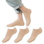 Yuneek Women's Ankle Length Low Cut Cotton Socks Pack Of 3 (SKIN)