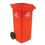 Nilkamal Dustbin | 240 Litres Pack of 1| Dustbin with wheels | Big dustbin with lid outdoor | Big dustbin extra large size | Outdoor garbage cans | Roller dustbin | RED