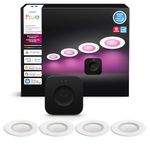 PHILIPS Hue Starter Kit: Hue Bridge Pro & 4 Retrofit LED Recessed Downlights 5/6-inch, White & Color Ambiance, Dimmable, Smart Light Hub, Works with Voice, Alexa, Apple