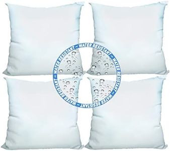 Foamily Set of 4-18 X 18 Premium Outdoor Water Resistant Stuffer Pillow Throw Inserts Sham Square Form, 18" L X 18" W, Standard/White @ M&A STYLE