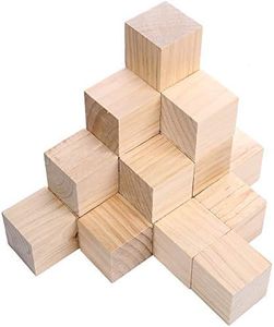 Supla 20pcs 2 inch Wooden Cubes Unfinished Wood Blocks for Wood Crafts, Wooden Cubes, Wood Blocks, Great for Baby Showers (20pcs)