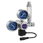 INKBIRDPLUS 12V DC CO2 Regulator with Dual Gauges, Bubble Counter with Check Valve and Solenoid Valve with Non-Leaking Design for Aquarium, Planting, Brewing