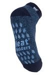 HEAT HOLDERS - Mens Non Skid Low Cut Thermal Ankle Slipper Socks with Grippers, Lc Navy/Denim, 7-12