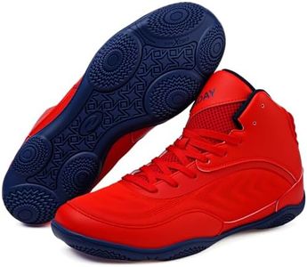 BKWHDAY Wrestling Shoes Boxing Boots for Men Youth Women Lightweight Breathable Non-Slip Cross Training Squats Bodybuilding Gym Red