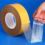 VIKIZAN Double Sided Tape Heavy Duty Mounting Tape, Two Sided Thin Self Adhesive Tape High Tack, Universal Clear Removable Double Sided Tape with Fiberglass Mesh - Pack of 1