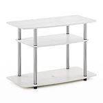 Furinno No Tools 3-Tier Entertainment Center Stand, TV Stands, TV Unit, TV Shelf, White Oak, 80(W) x 40.1(D) x 59.2(H) cm