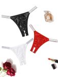 Avidlove Women Sexy Panties with Shine Strap Lace G-String Thongs Low Rise Underwear