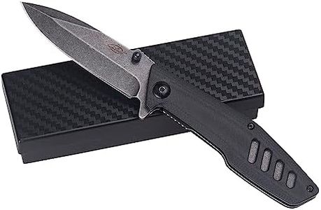 ILEAF Pocket Folding Knife, 3.2 inch 5Cr13 Stainless Steel Blade, Black G10 Handle for Everyday Carry (5Cr13 Steel)