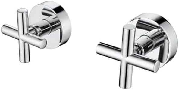 Decaura Shower Mixer Taps 1/4 Turn Twin Tap Cross Handles Levers Hot Cold Shower Spindles Kits Bathtub Solid Brass Watermark (Chrome)