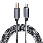 WORLDBOYU Lightning to MIDI Cable USB OTG Type B Cable for Select iPhone, iPad Models for Midi Controller, Electronic Music Instrument, Midi Keyboard, USB Microphone (12FT)