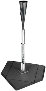 JASCOPRO Batting Tee For Baseball And Softball With Traditional Home Plate Base,Alumium Stem,Handroll Rubber Top,Height Adjustable 24 to 46 inche For kids and Adults,Portable Baseball Tee Softball Tee