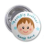 Party Supplies Online Personalised 'Best Big Brother' Badge Style 3 (Light Brown hair)