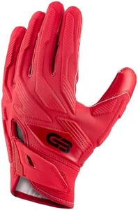 Grip Boost Raptor 2.0 Padded Men's Football Gloves with Boost Plus Grip Technology (Red, Small)