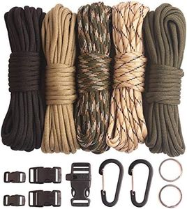 GeGeDa Paracord,Paracord 550 Combo Crafting Kits with 5 Types Buckles,20 Feet Each Paracord Rope…
