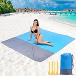 Sandproof Beach Blanket - 83”X 79”Emergency Beach Blanket Oversized Fits for 4-7 Adults, Large Waterproof Beach Mat, Lightweight Outdoor Mat for Travel, Camping, Hiking, Outdoor