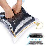 Compression Bags for Travel - Travel Essentials - 12 Pack Space Saver Bags - No Vacuum or Pump Needed - Vacuum Storage Bags for Travel Accessorie - Travel and Home Packing Organizers (transparent)