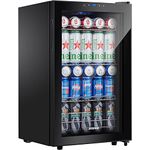 STAIGIS Freestanding Mini Beverage Refrigerator, 2.5 Cubic Feet Mini Fridge with 101 Can Capacity, Small Beverage Fridge for Home and Office, Glass Door