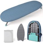 Foldable Ironing Board, Travel Ironing Board with Heat Resistant Ironing Board Cover, Easily Folds for Convenient Storage.